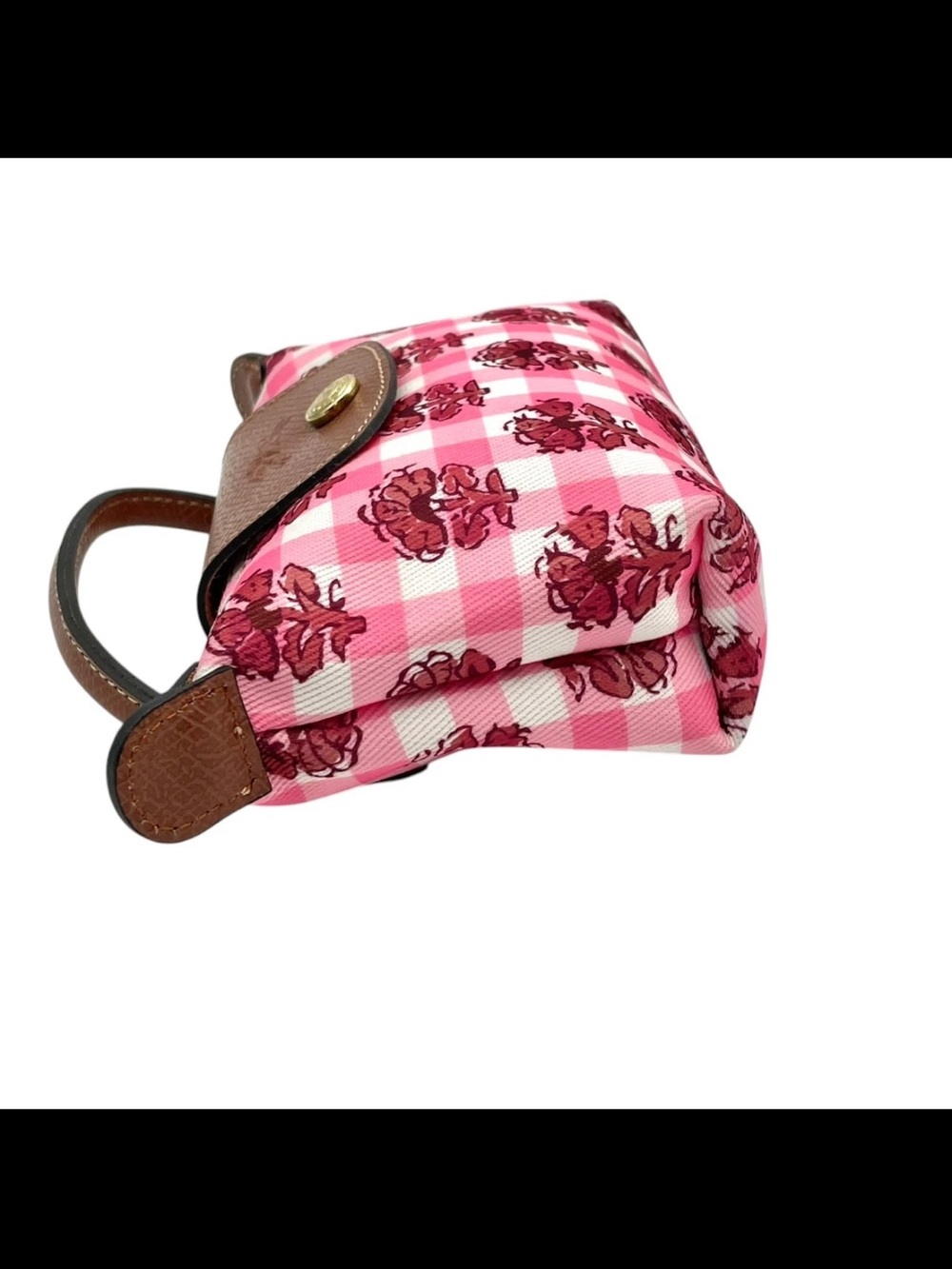 Longchamp XS Le Pliage Artichoke Rose Pink Gingham - Picture 9 of 9